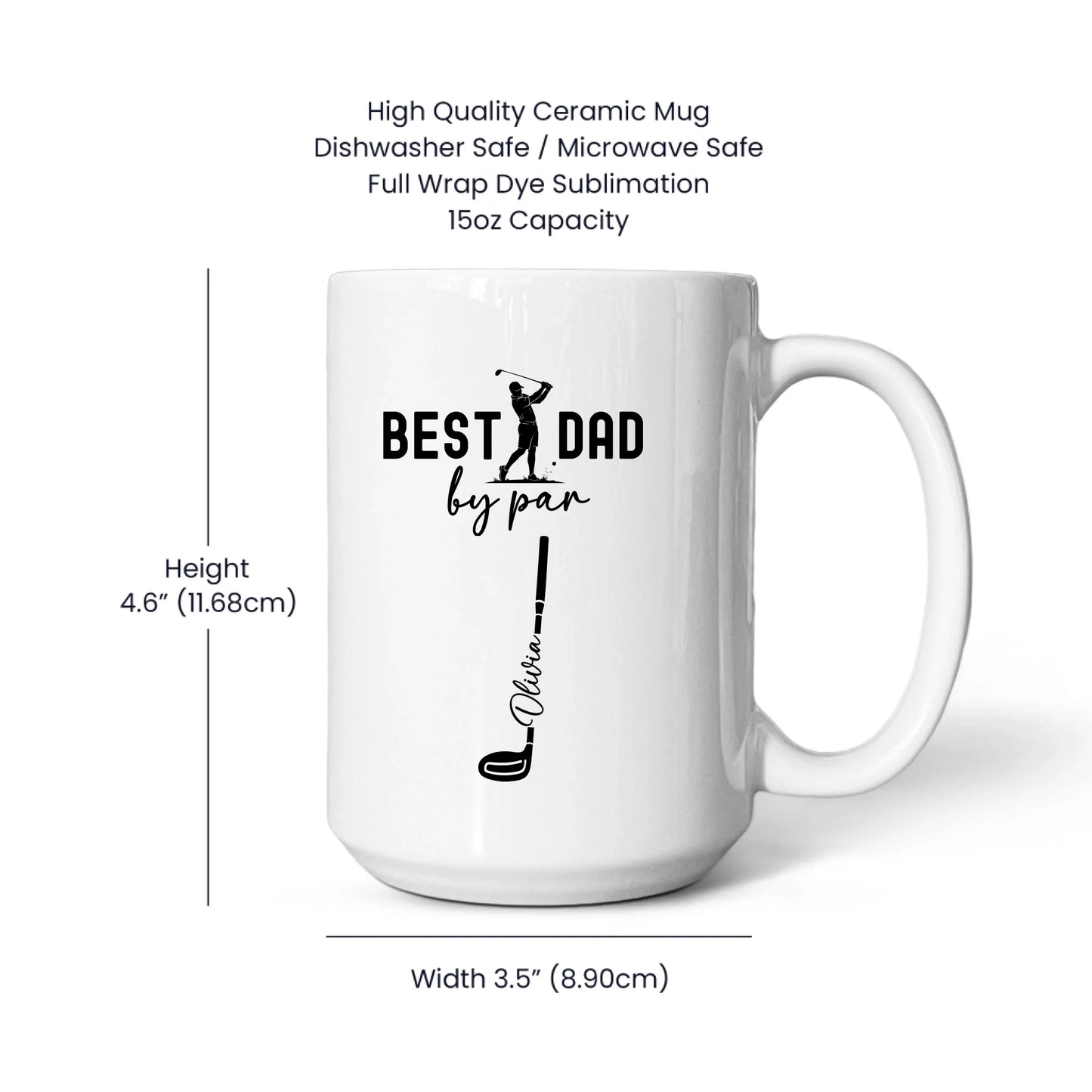 15oz White Mug Spec Image
