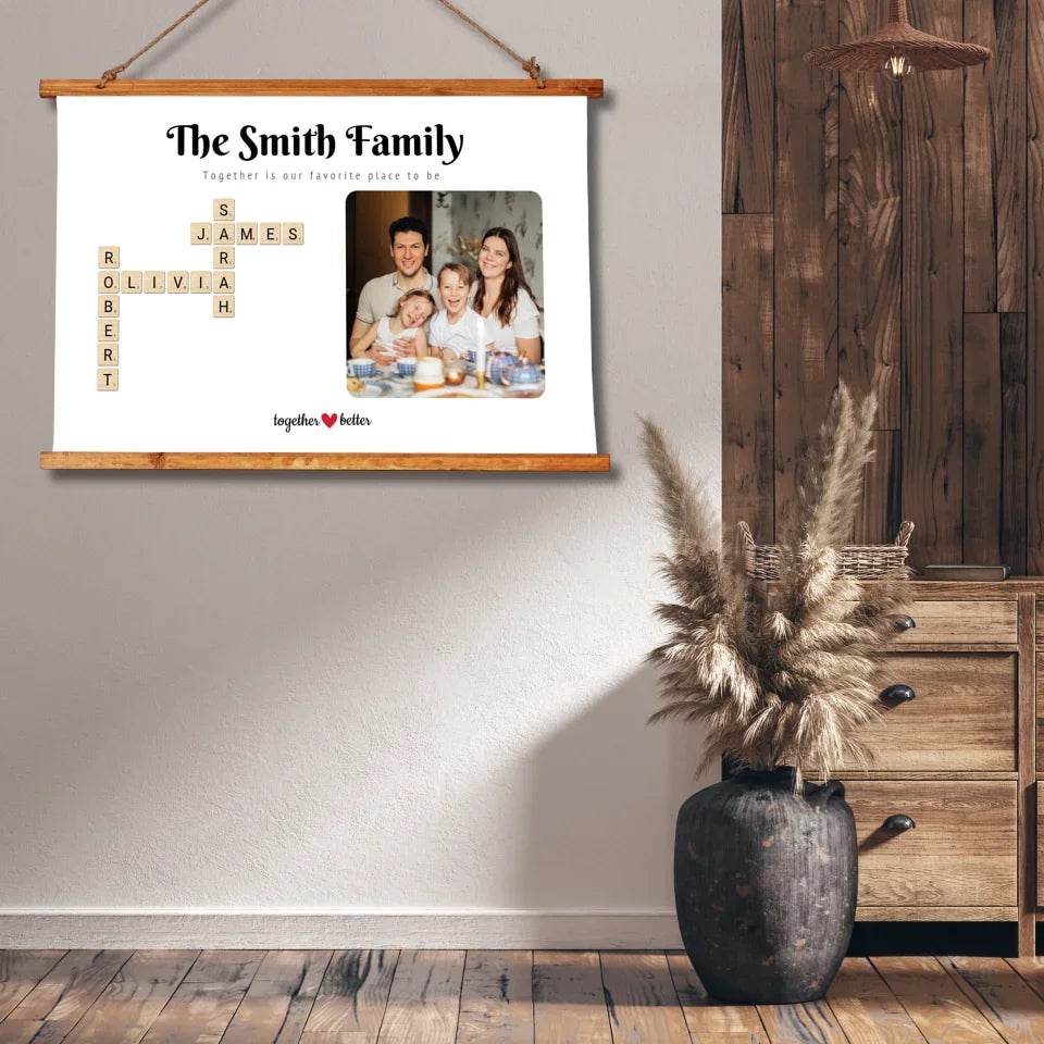 Personalised Scrabble Family Print With Photo - Shared Gifts
