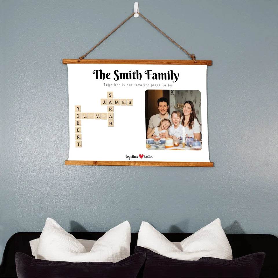 Personalised Scrabble Family Print With Photo - Shared Gifts