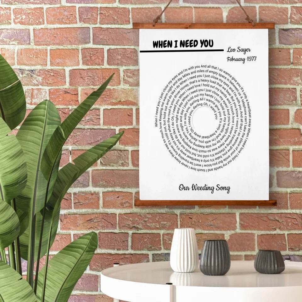 Personalized Custom Vinyl Lyrics Print - Shared Gifts