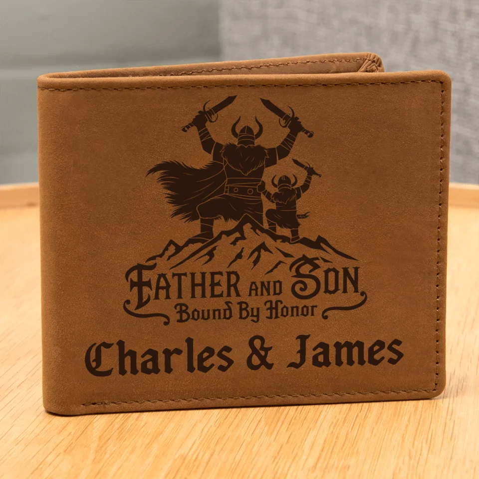 Engraved Leather Wallet