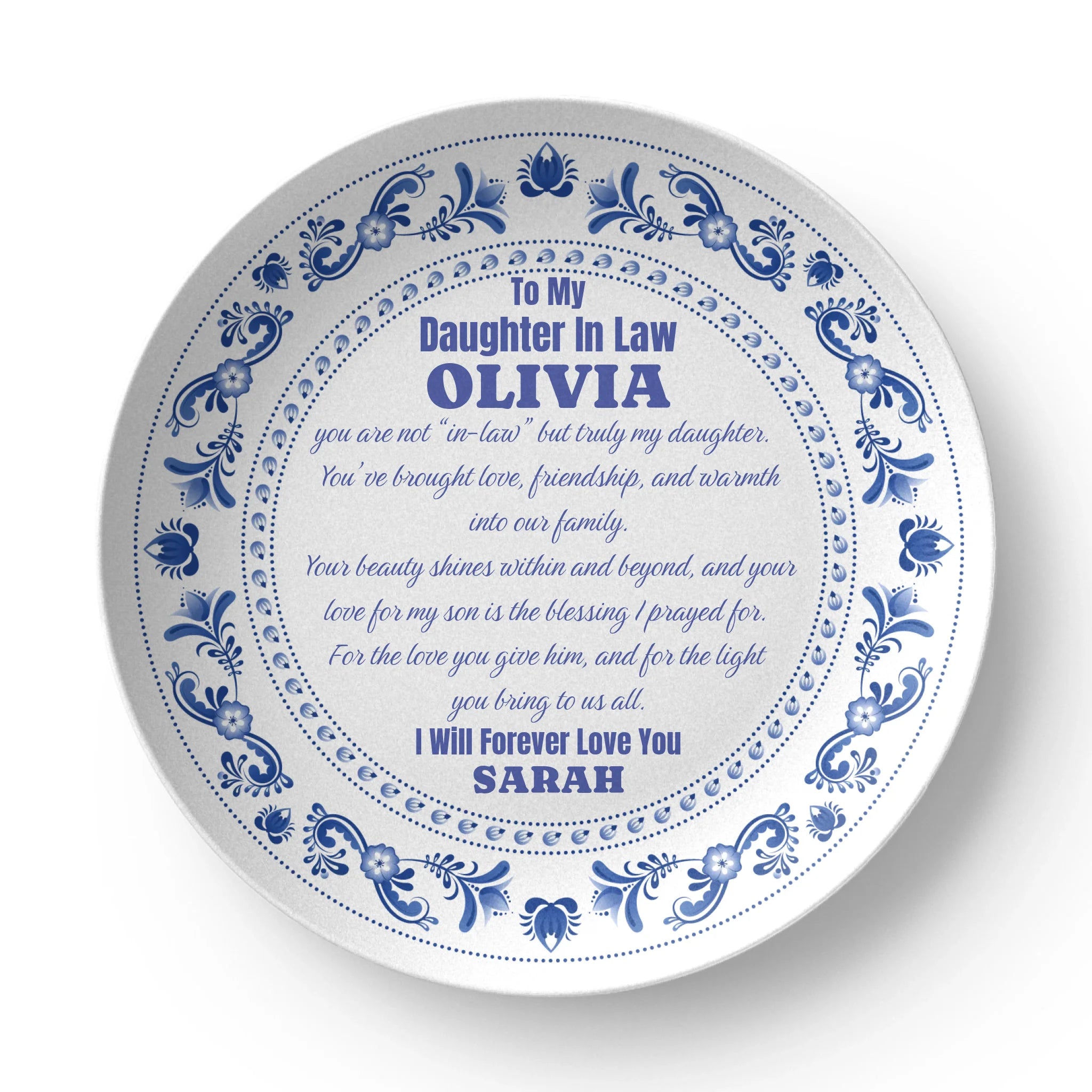 Daughter In-Law Personalized Dinner Dish