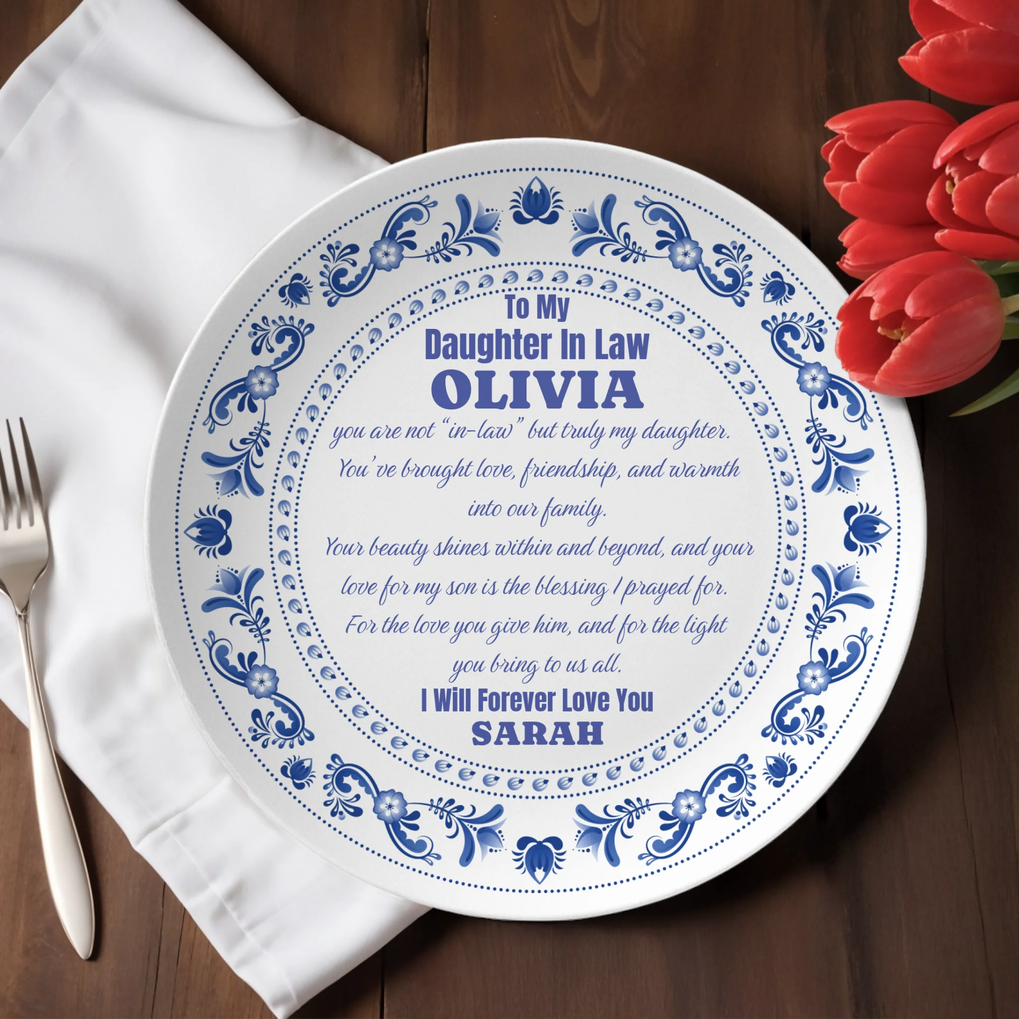 Daughter In-Law Personalized Dinner Dish