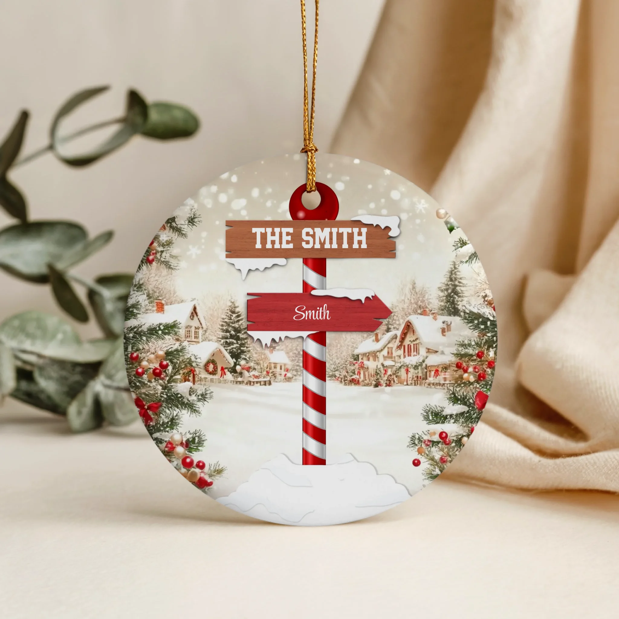 Personalized Family Ceramic Christmas Ornament