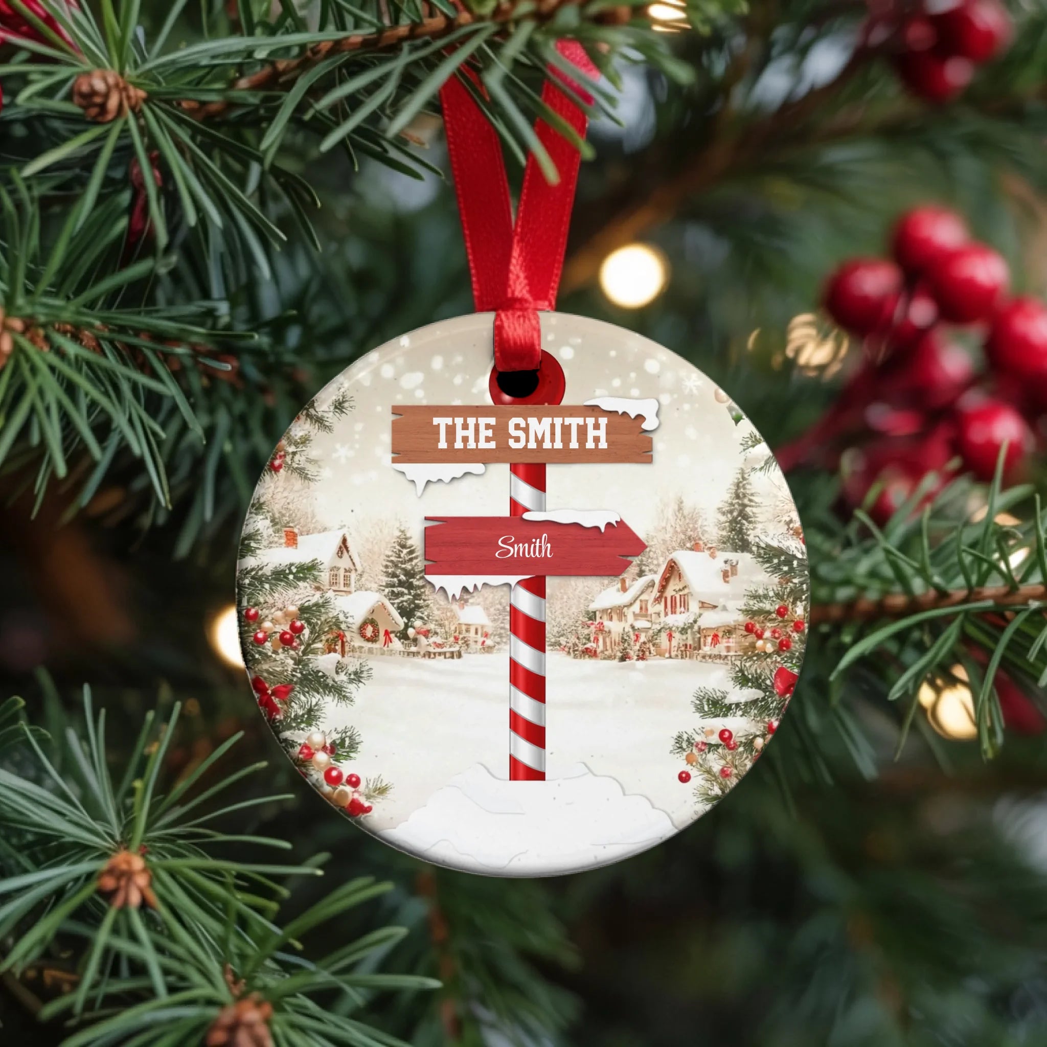 Personalized Family Ceramic Christmas Ornament