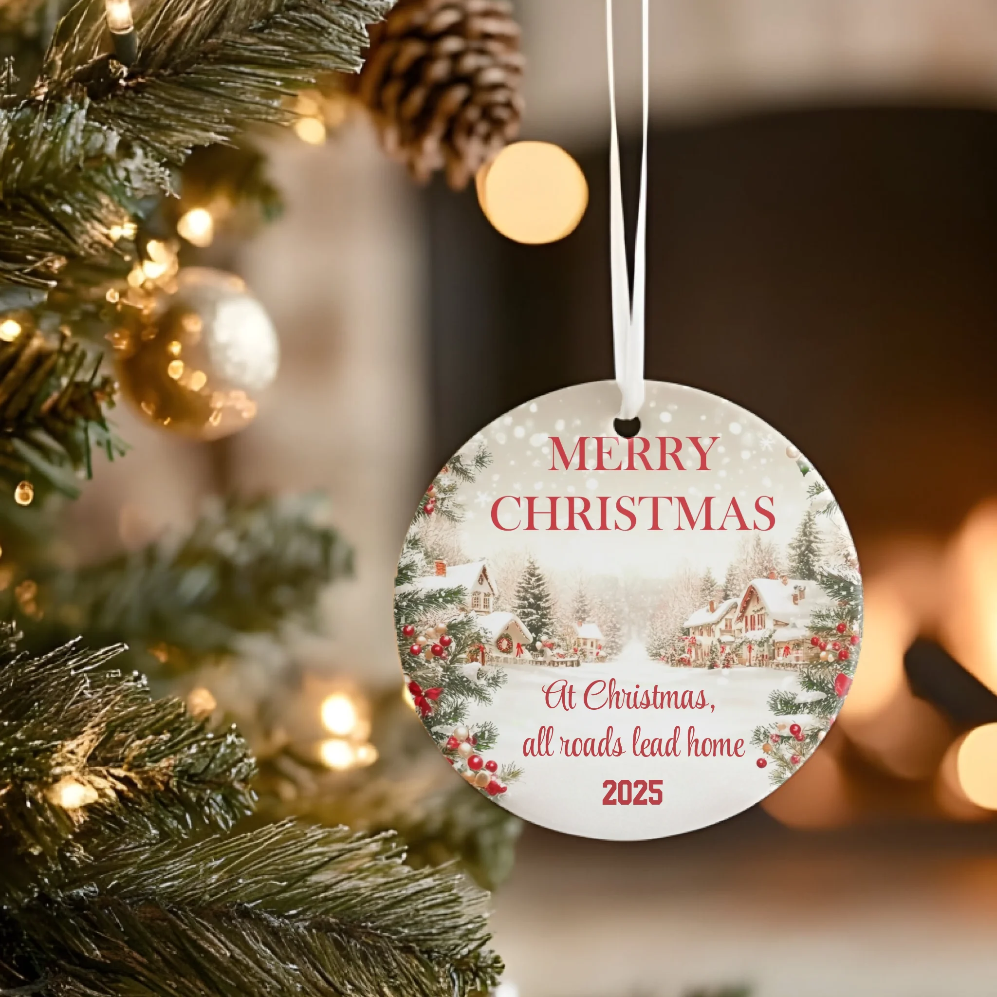 Personalized Family Ceramic Christmas Ornament