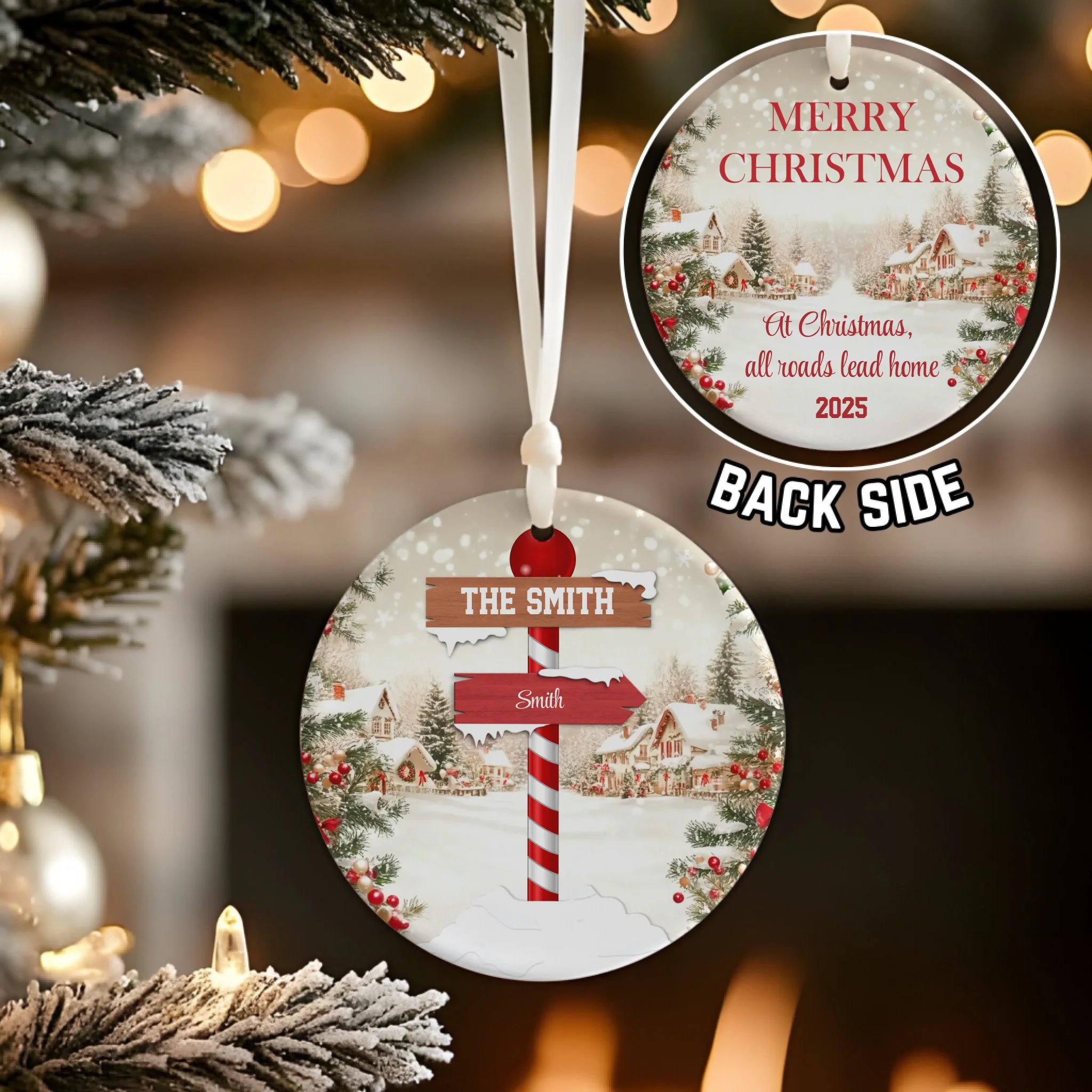 Personalized Family Ceramic Christmas Ornament