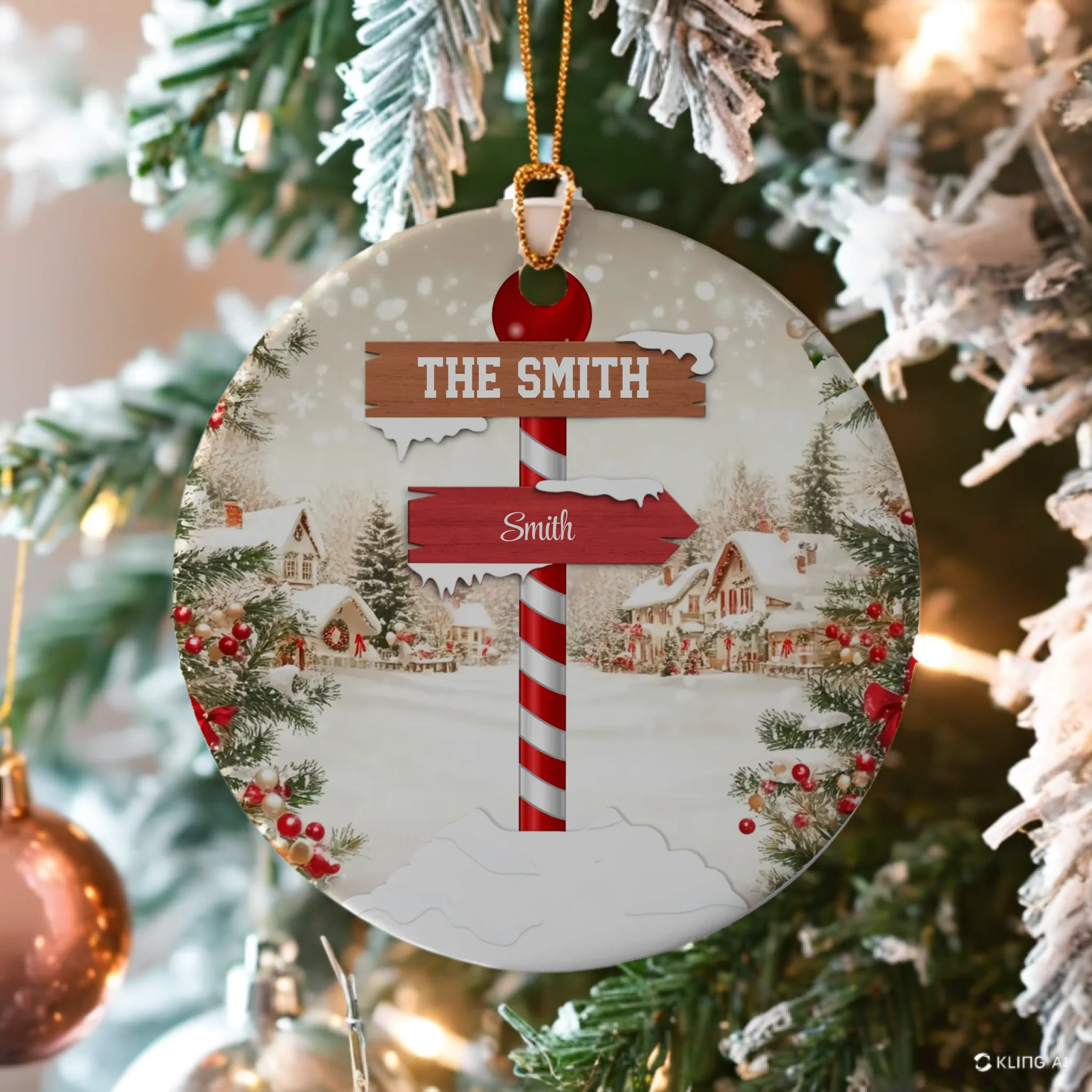 Personalized Family Ceramic Christmas Ornament