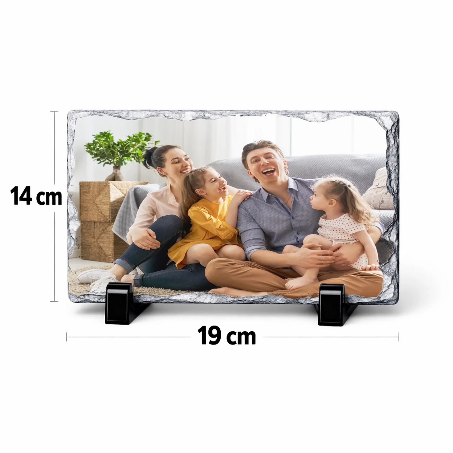 Personalised Photo Slate - Custom Rock Gift with Stand