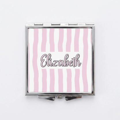 Personalized Stripped Compact Mirror