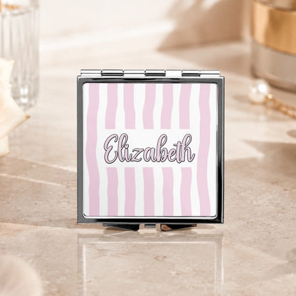 Personalized Stripped Compact Mirror