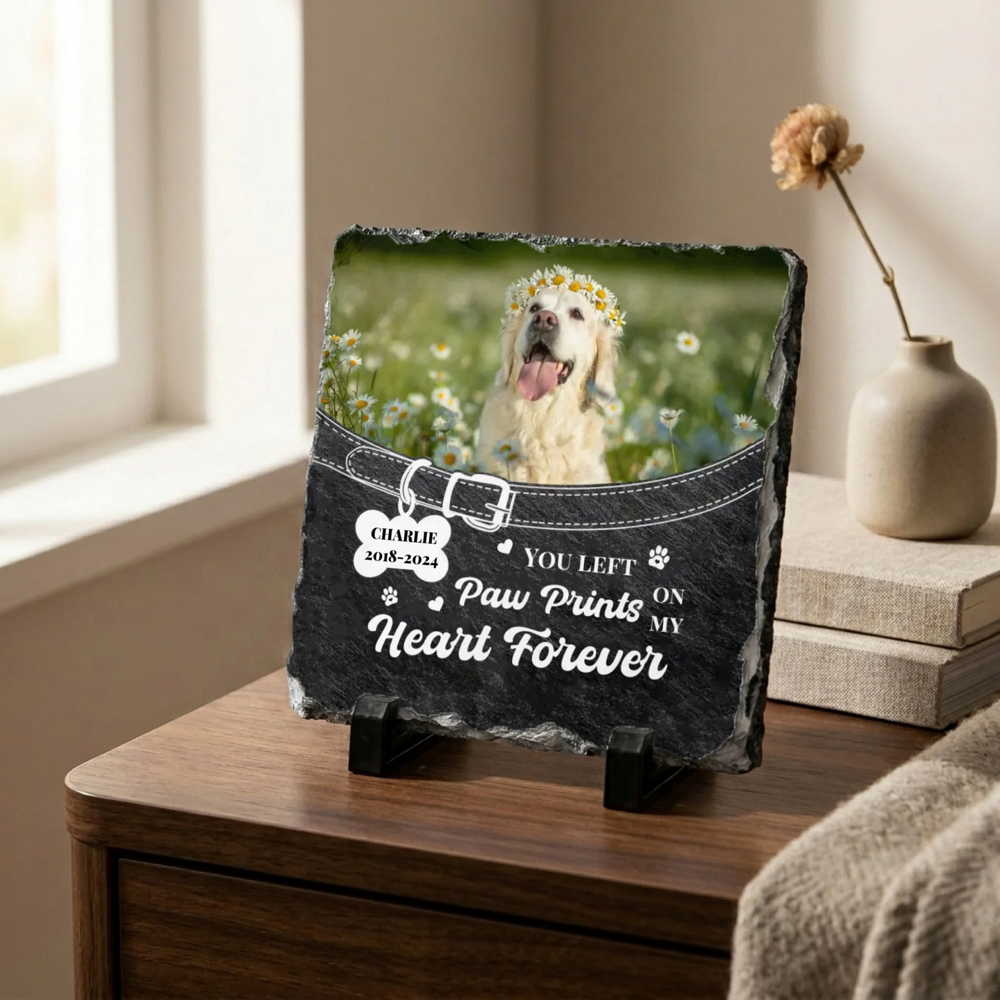 Personalized Dog Memorial Photo Slate