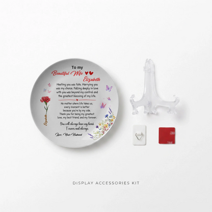 Personalized "To My Beautiful Wife" Keepsake Plate