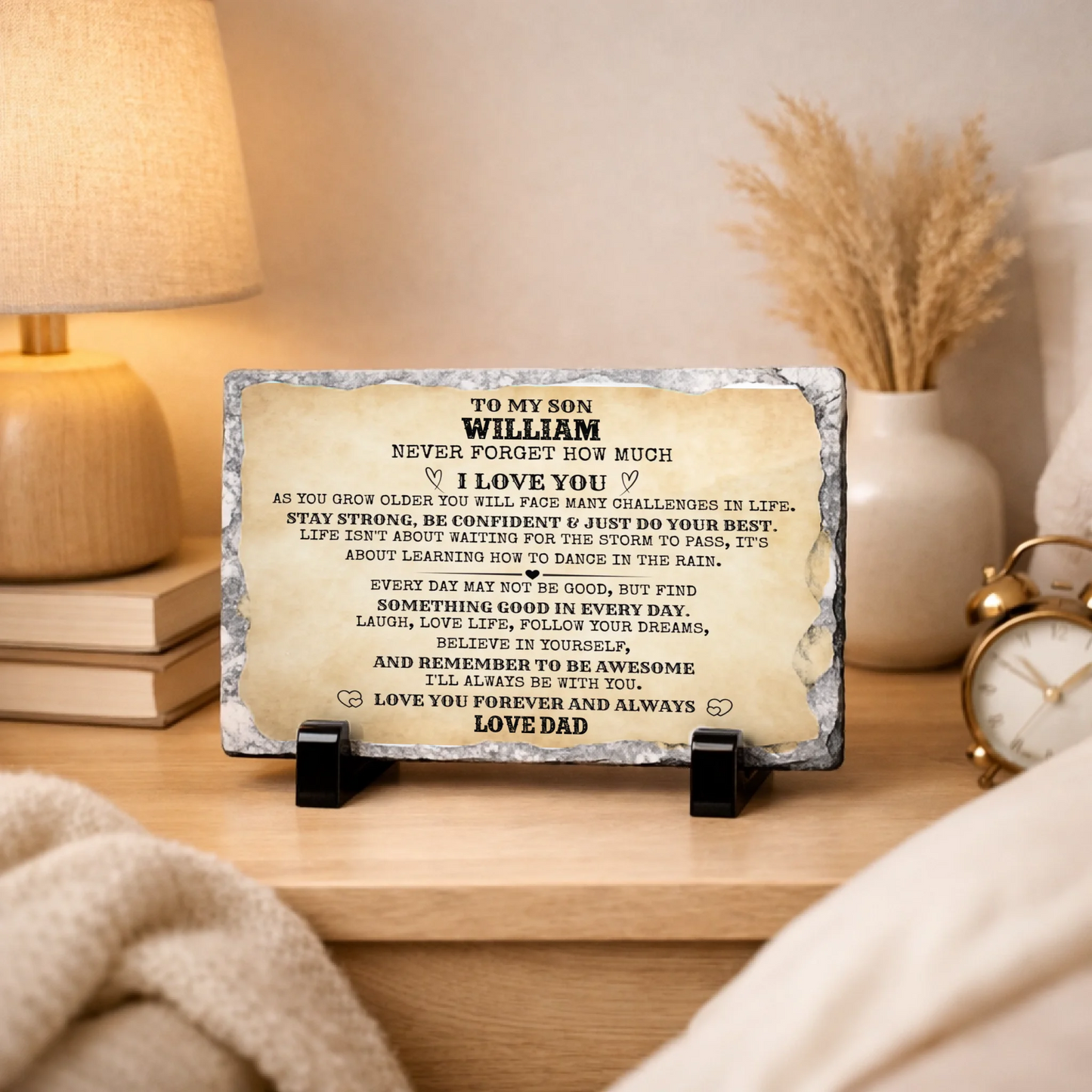 To My Son / To My Daughter Personalized Rock Slate