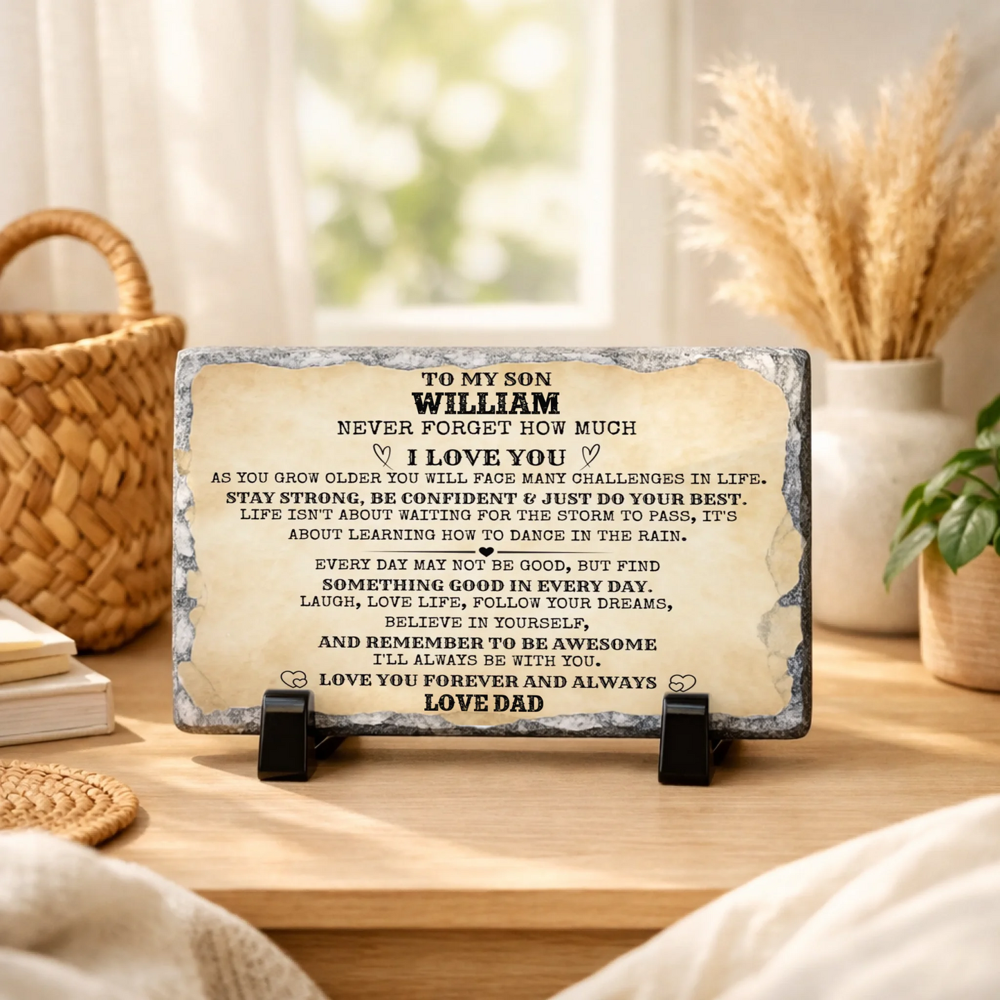 To My Son / To My Daughter Personalized Rock Slate