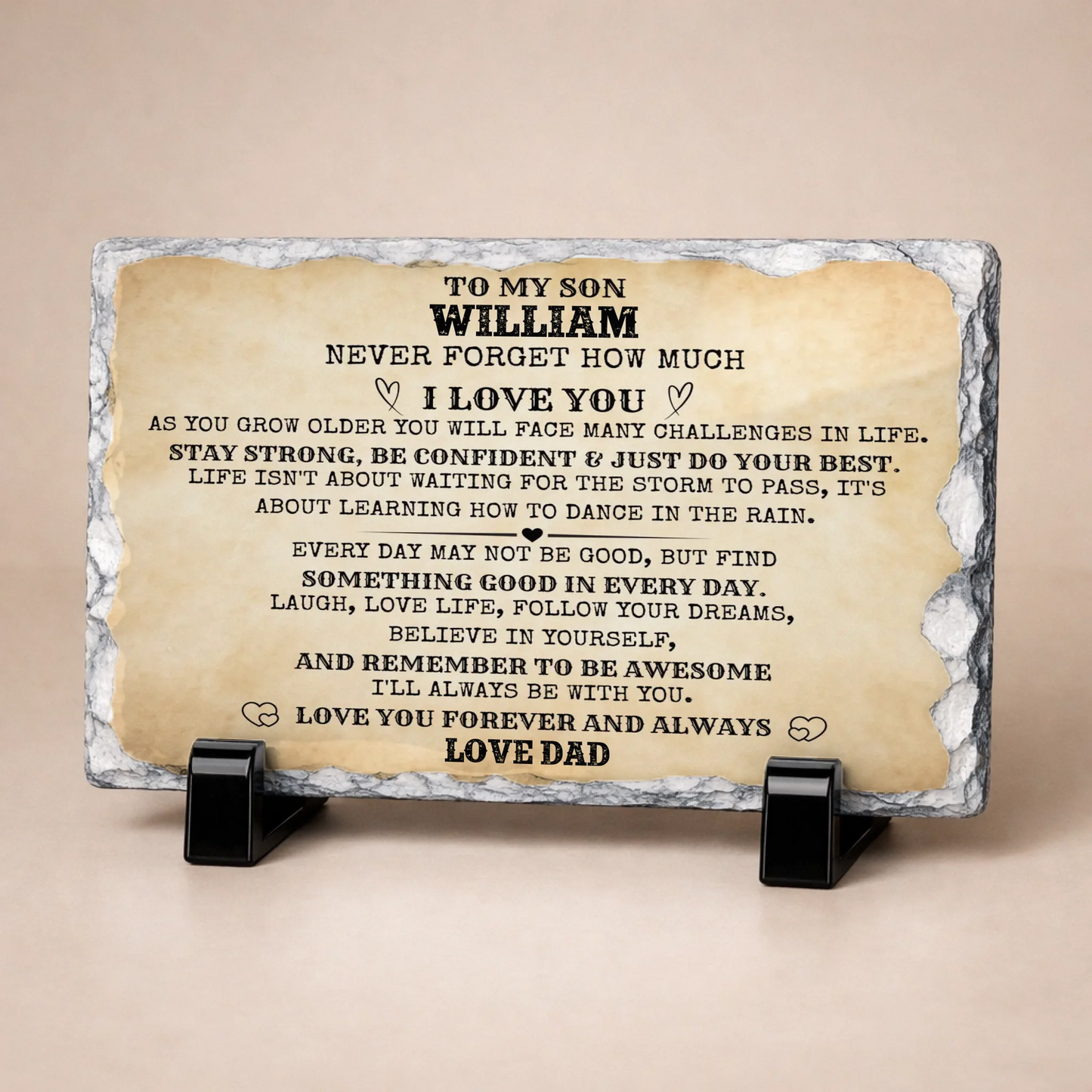 To My Son / To My Daughter Personalized Rock Slate
