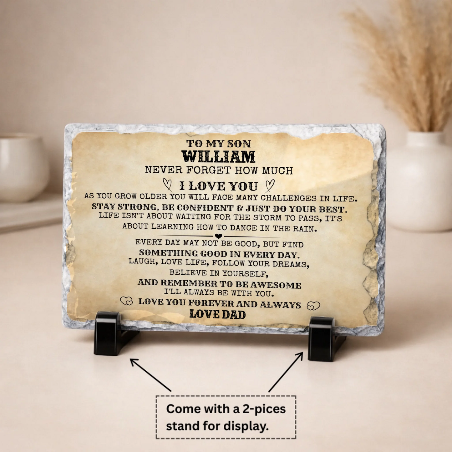 To My Son / To My Daughter Personalized Rock Slate