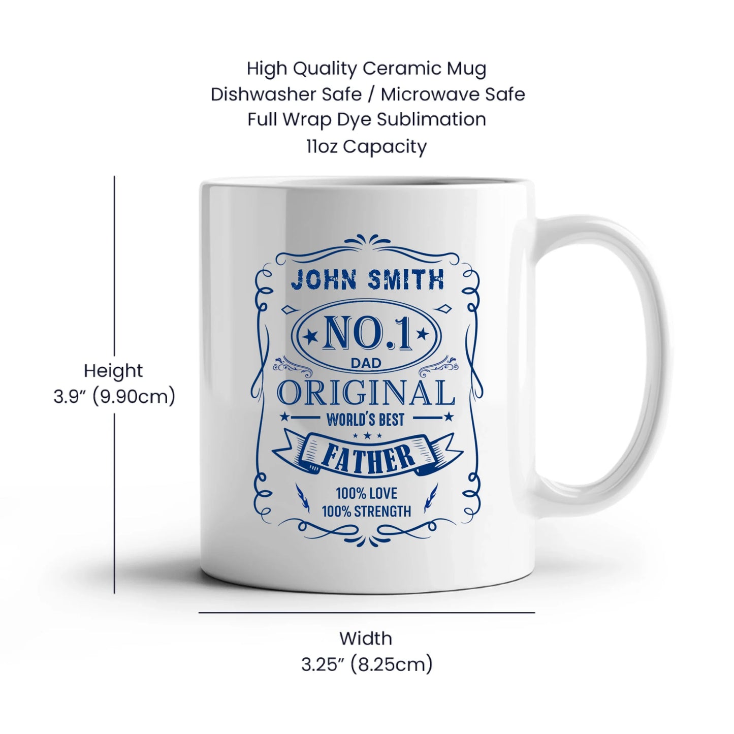 11oz White Mug Spec Image