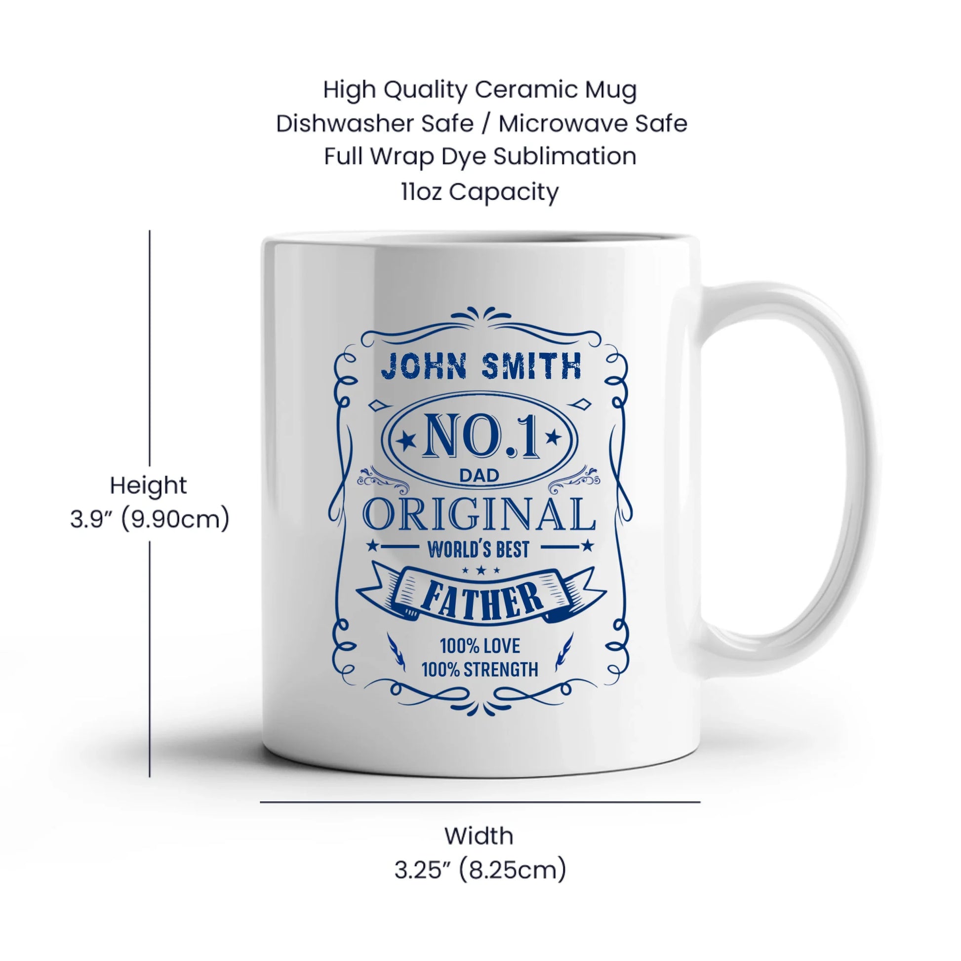 11oz White Mug Spec Image