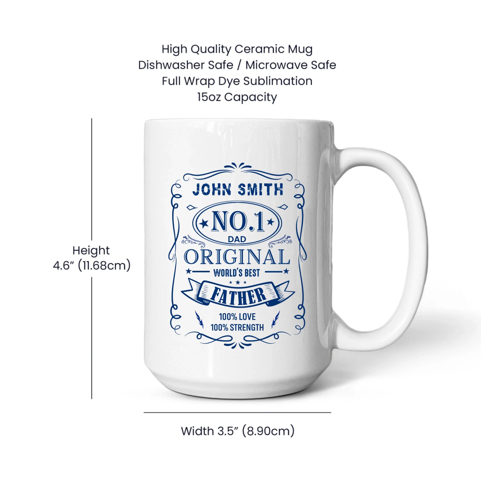 15oz White Mug Spec Image