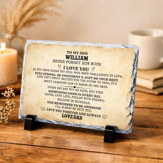 To My Son / To My Daughter Personalized Rock Slate