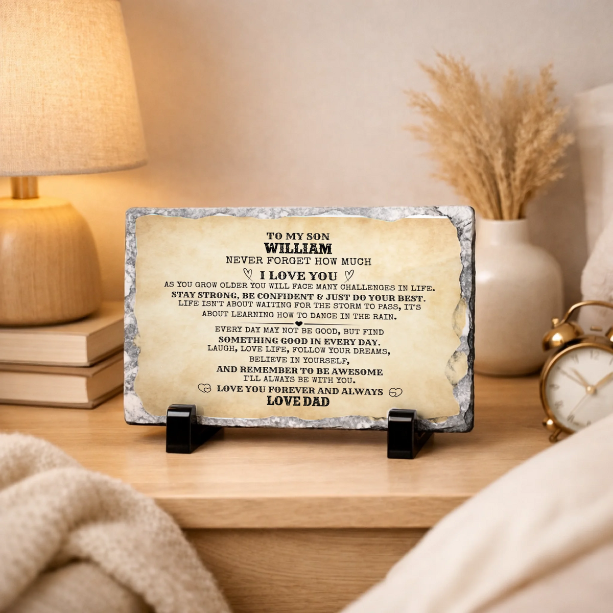 To My Son / To My Daughter Personalized Rock Slate