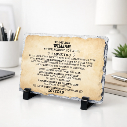 To My Son / To My Daughter Personalized Rock Slate