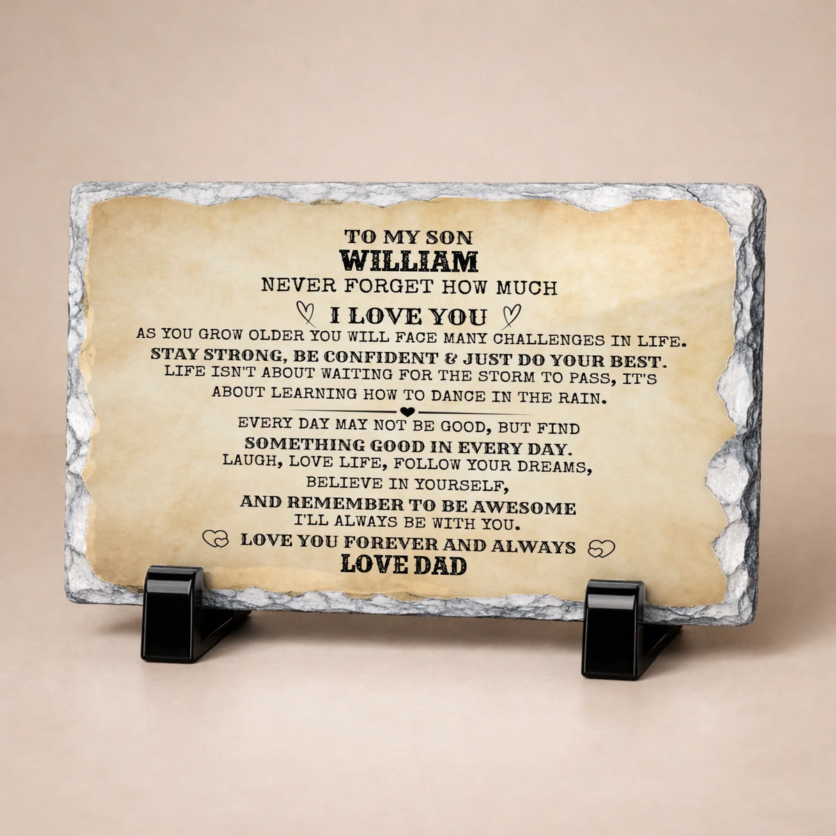 To My Son / To My Daughter Personalized Rock Slate