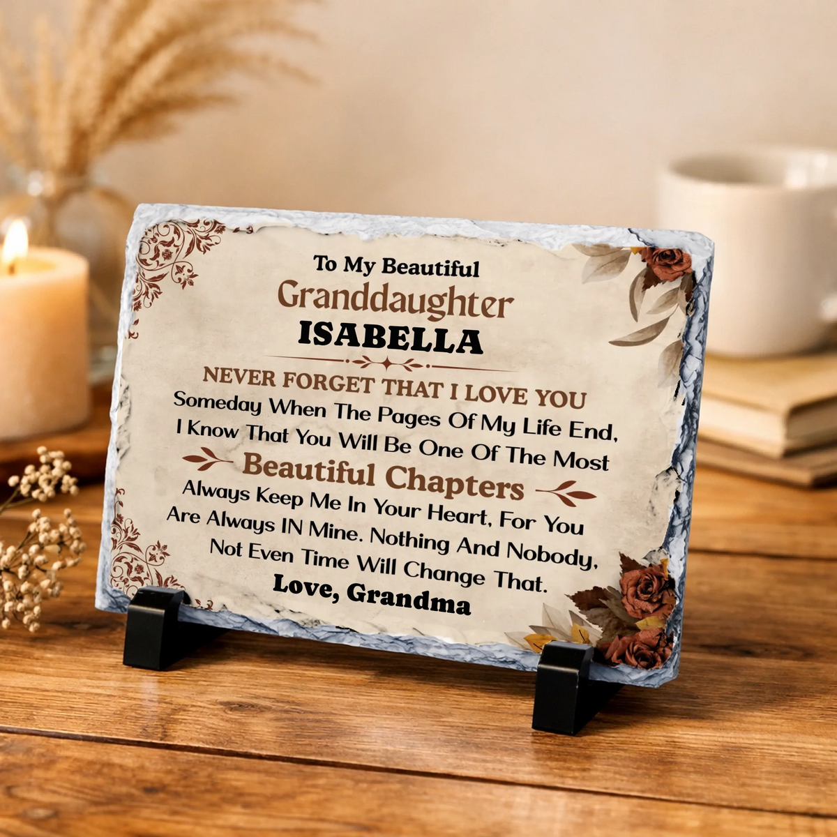 Personalised Granddaughter & Grandson Rock Slate