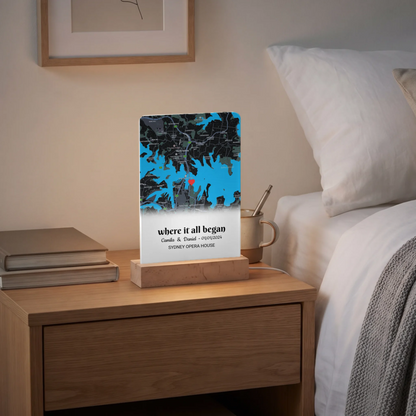 Personalized “Where It All Began” Map LED Lamp