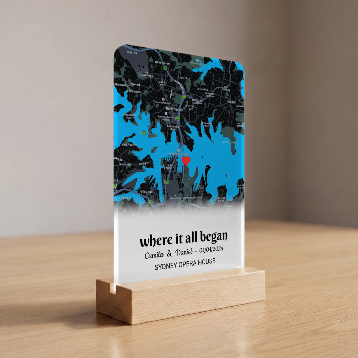 Personalized “Where It All Began” Map LED Lamp