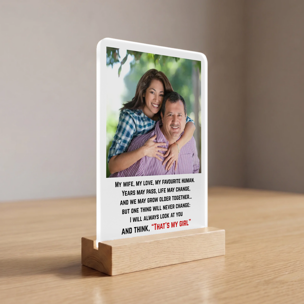 Personalized Photo Acrylic Gift for Wife