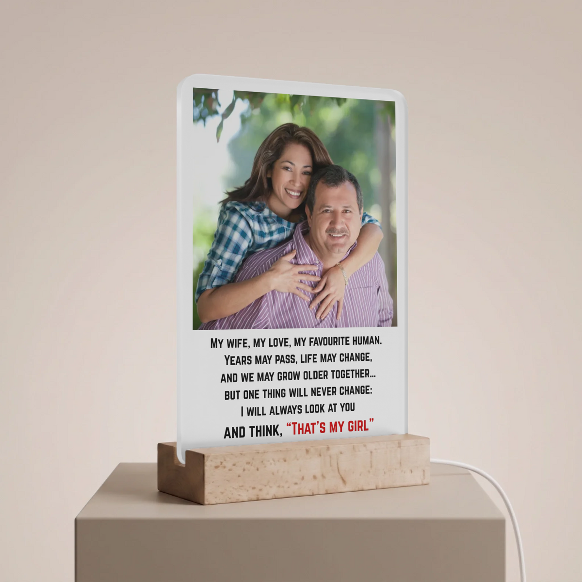 Personalized Photo Acrylic Gift for Wife
