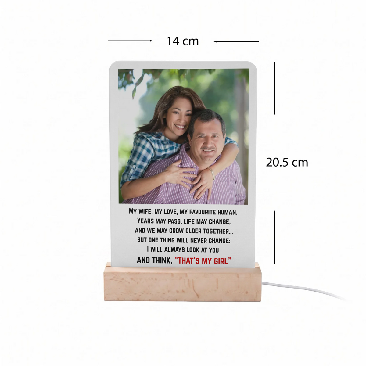 Personalized Photo Acrylic Gift for Wife